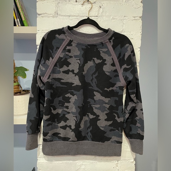 Prana Womens Cozy Up Sweatshirt Crewneck Hemp Blend Nautical‎ Camo Size XS - Picture 1 of 4